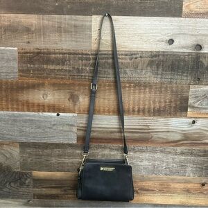 Steve Madden Black Adjustable Strap Crossbody Shoulder Bag Two Compartments